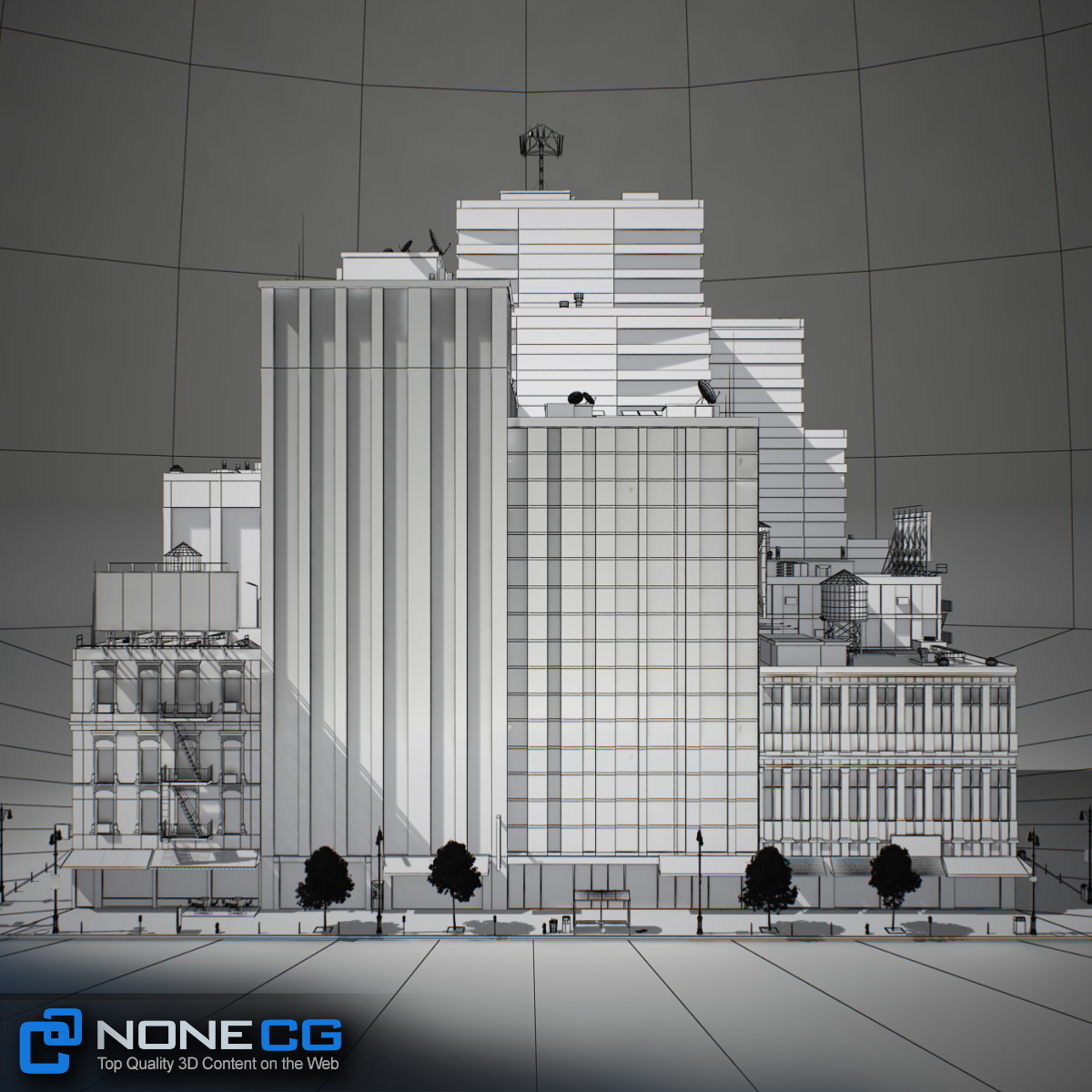 NYC Block Set 6 V2 Low-poly 3D model_29