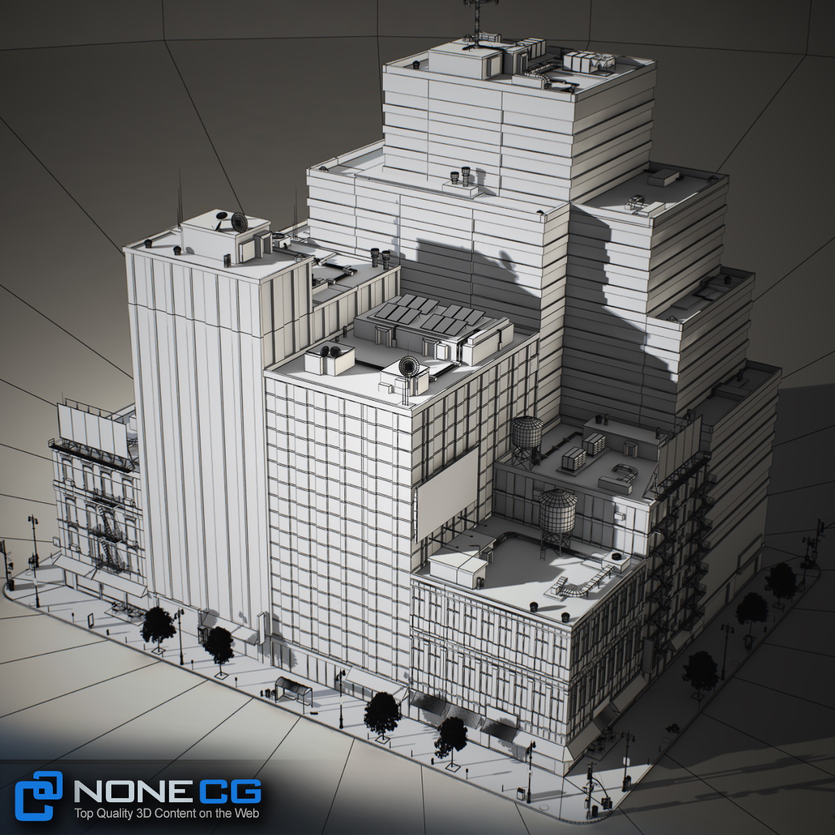NYC Block Set 6 V2 Low-poly 3D model_43
