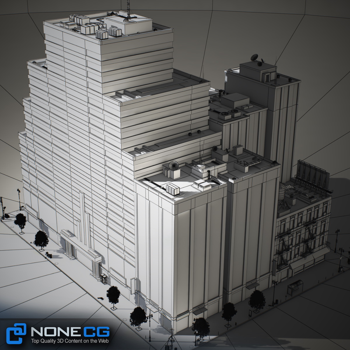 NYC Block Set 6 V2 Low-poly 3D model_45