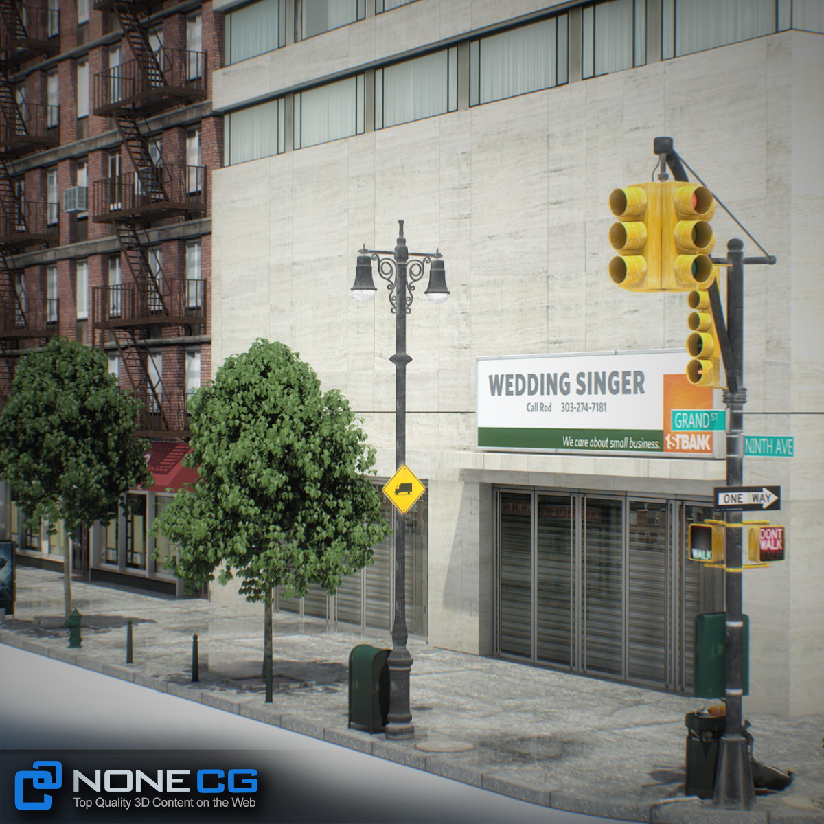 NYC Block Set 6 V2 Low-poly 3D model_11