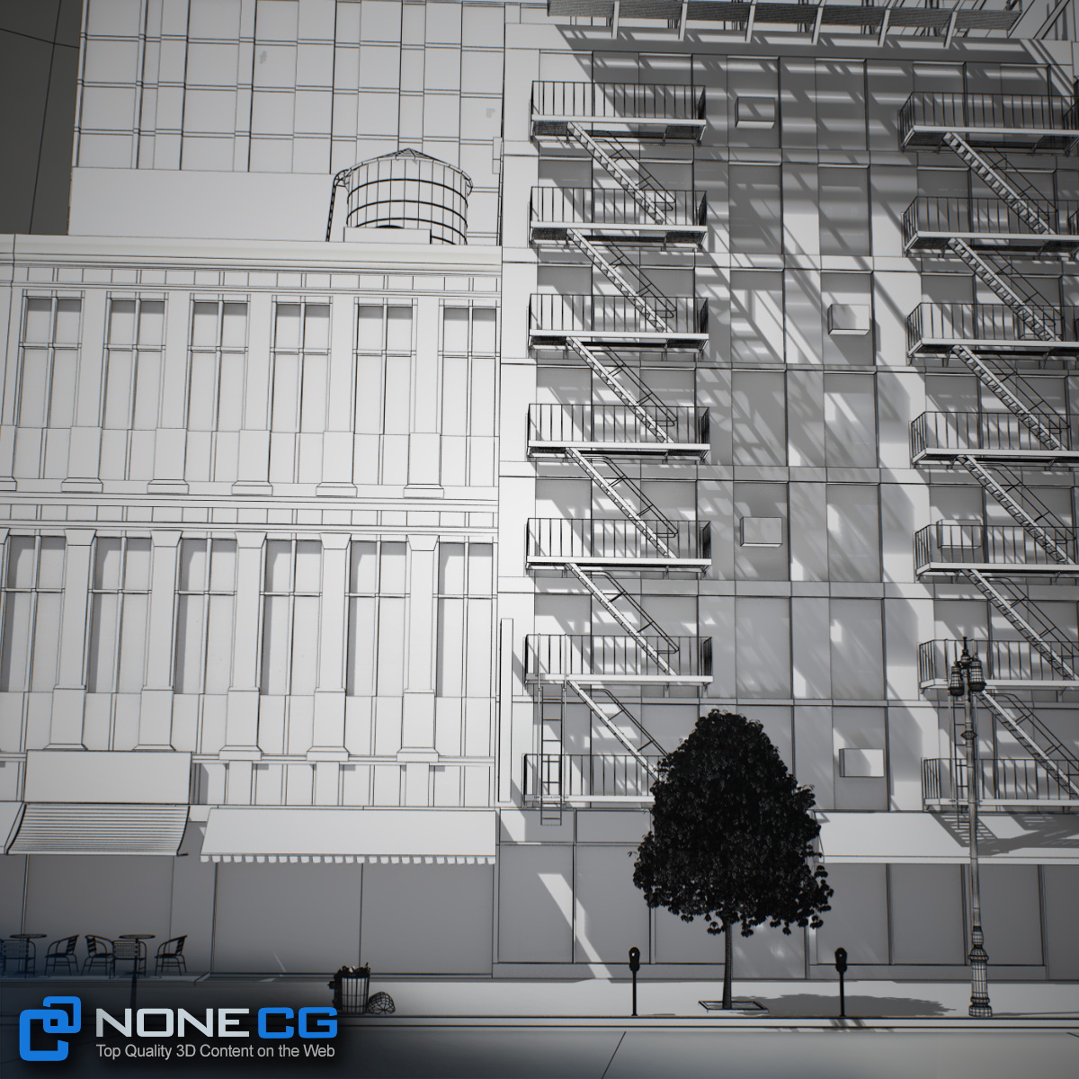 NYC Block Set 6 V2 Low-poly 3D model_39