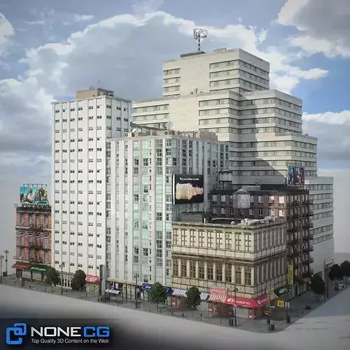 New York Block Set 6 V2 Low-poly 3D model 5