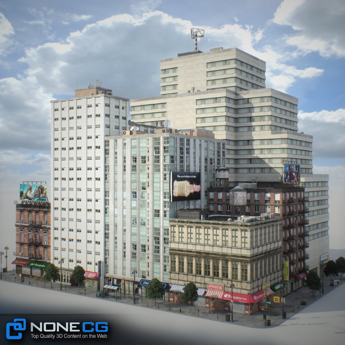 NYC Block Set 6 V2 Low-poly 3D model_4
