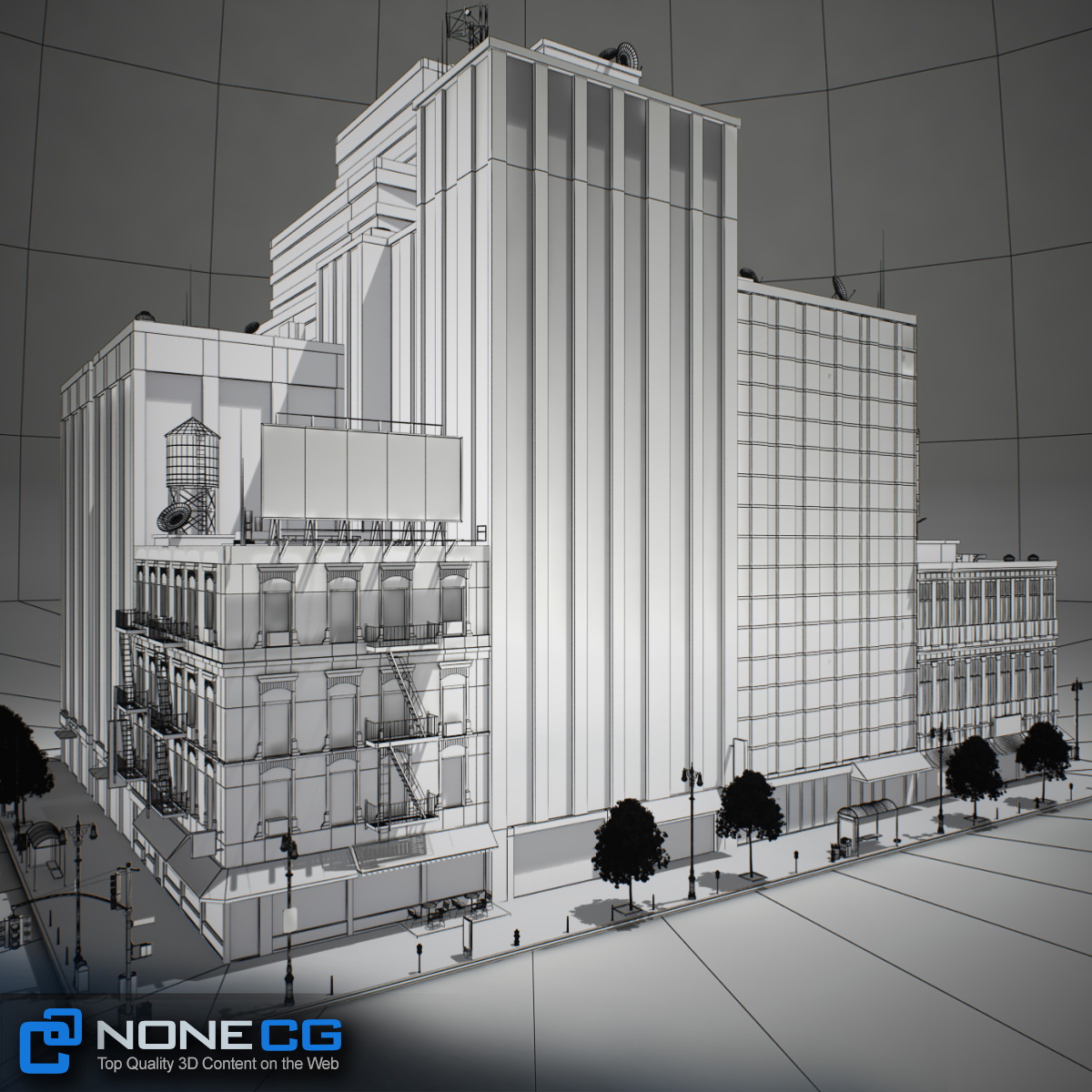 NYC Block Set 6 V2 Low-poly 3D model_30