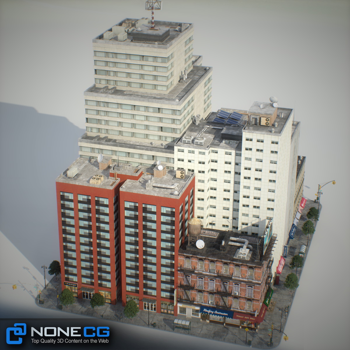 NYC Block Set 6 V2 Low-poly 3D model_19