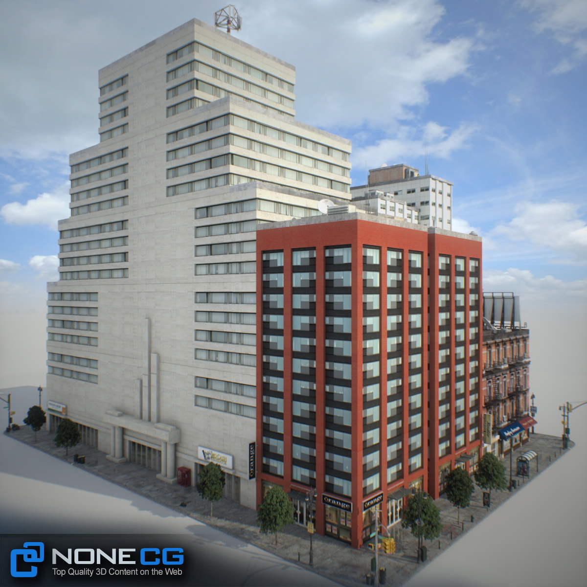 NYC Block Set 6 V2 Low-poly 3D model_6