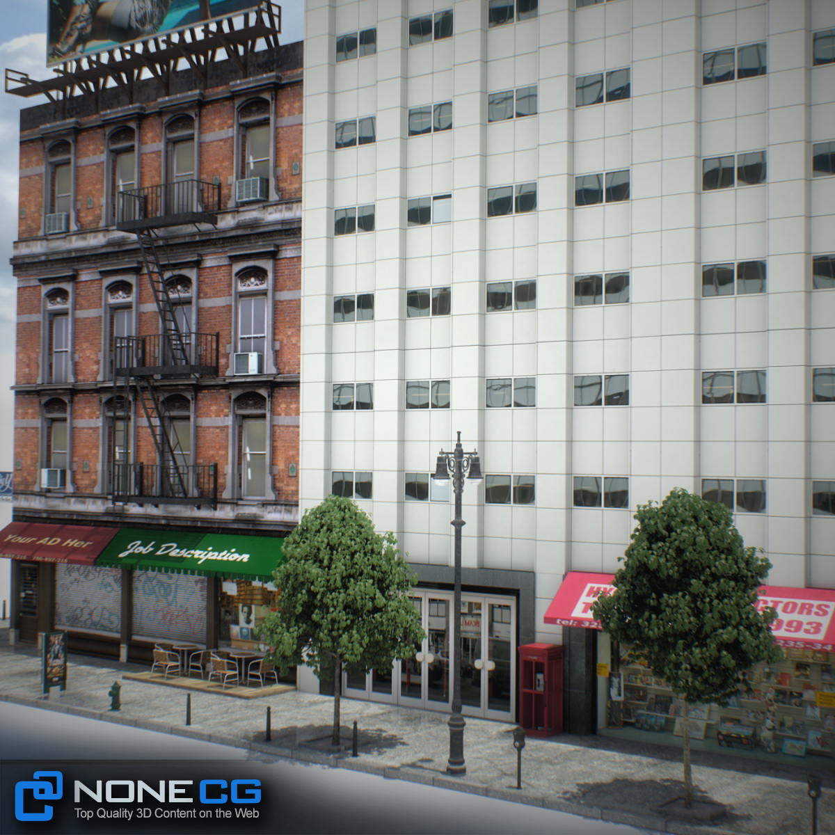 NYC Block Set 6 V2 Low-poly 3D model_14