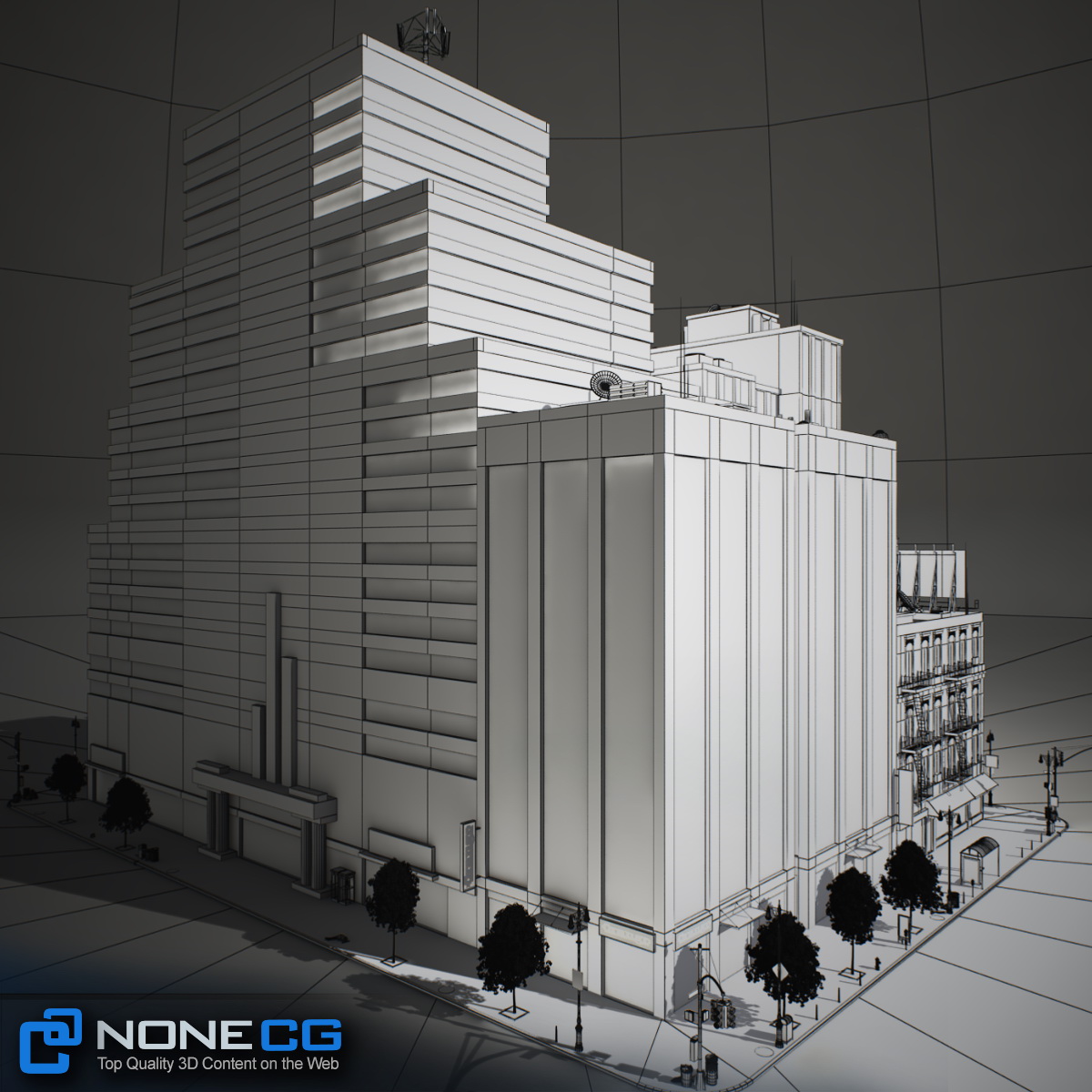 NYC Block Set 6 V2 Low-poly 3D model_33