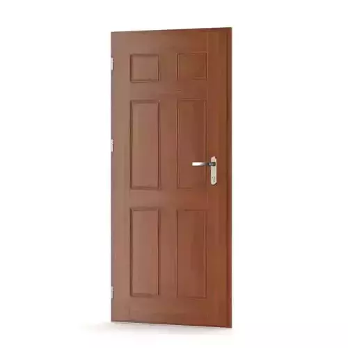 Wooden Door With Metal Handle