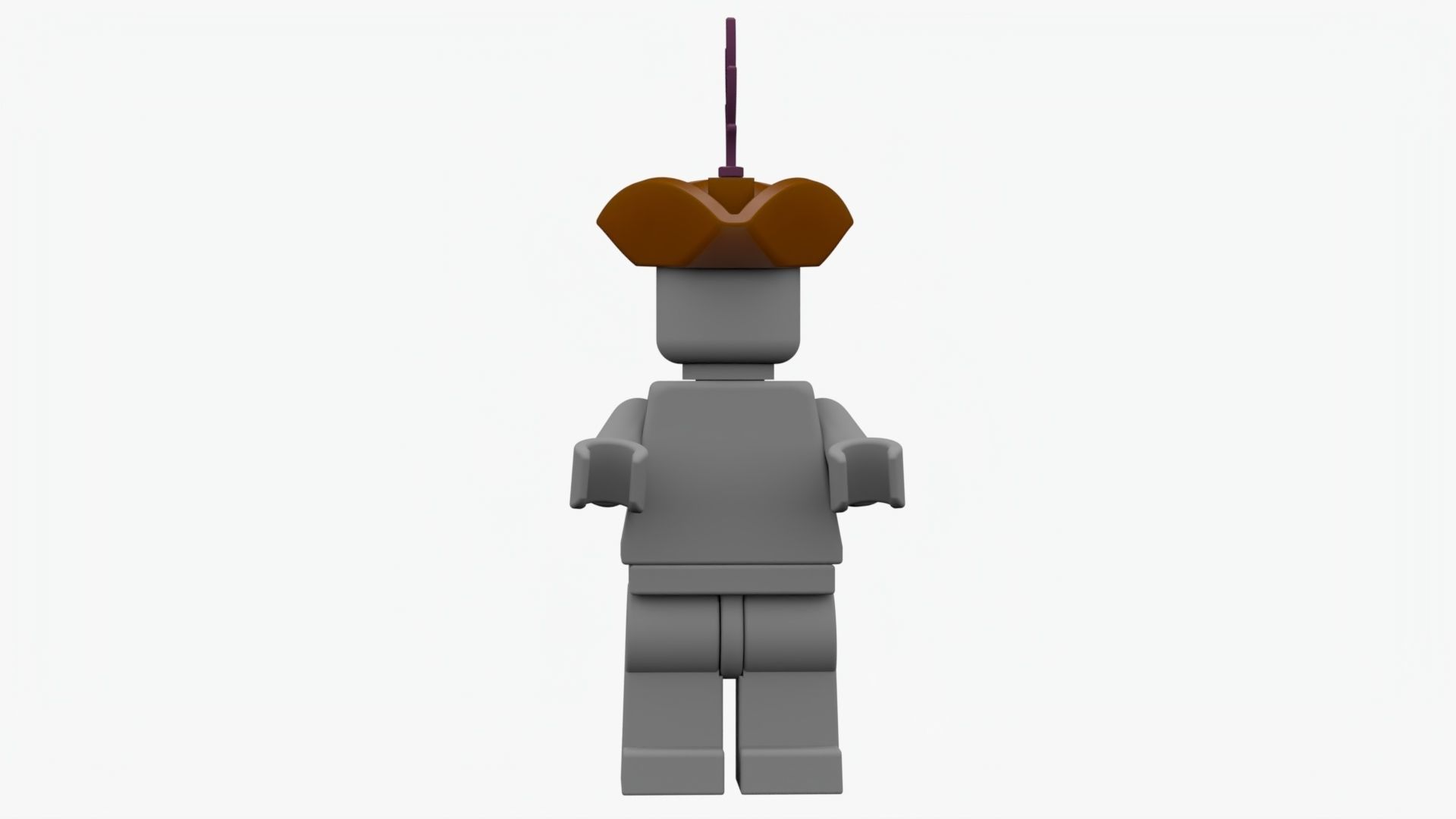 Pirate lego character with no texture and rigging 3D model_1