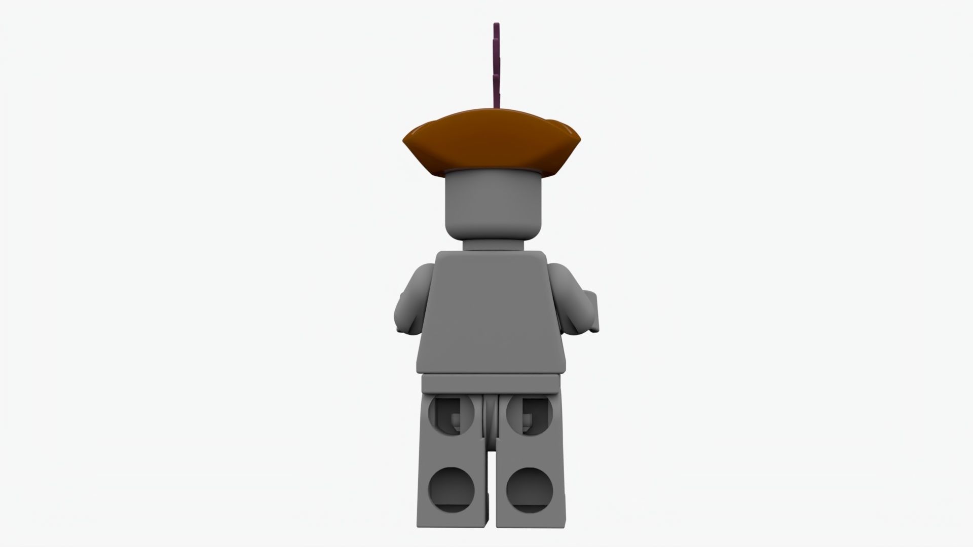 Pirate lego character with no texture and rigging 3D model_3
