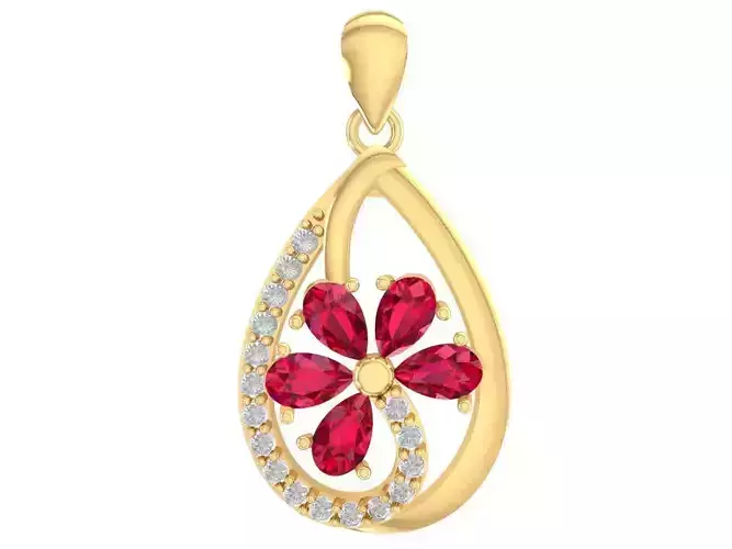luxury diamond pear women pendant 3263