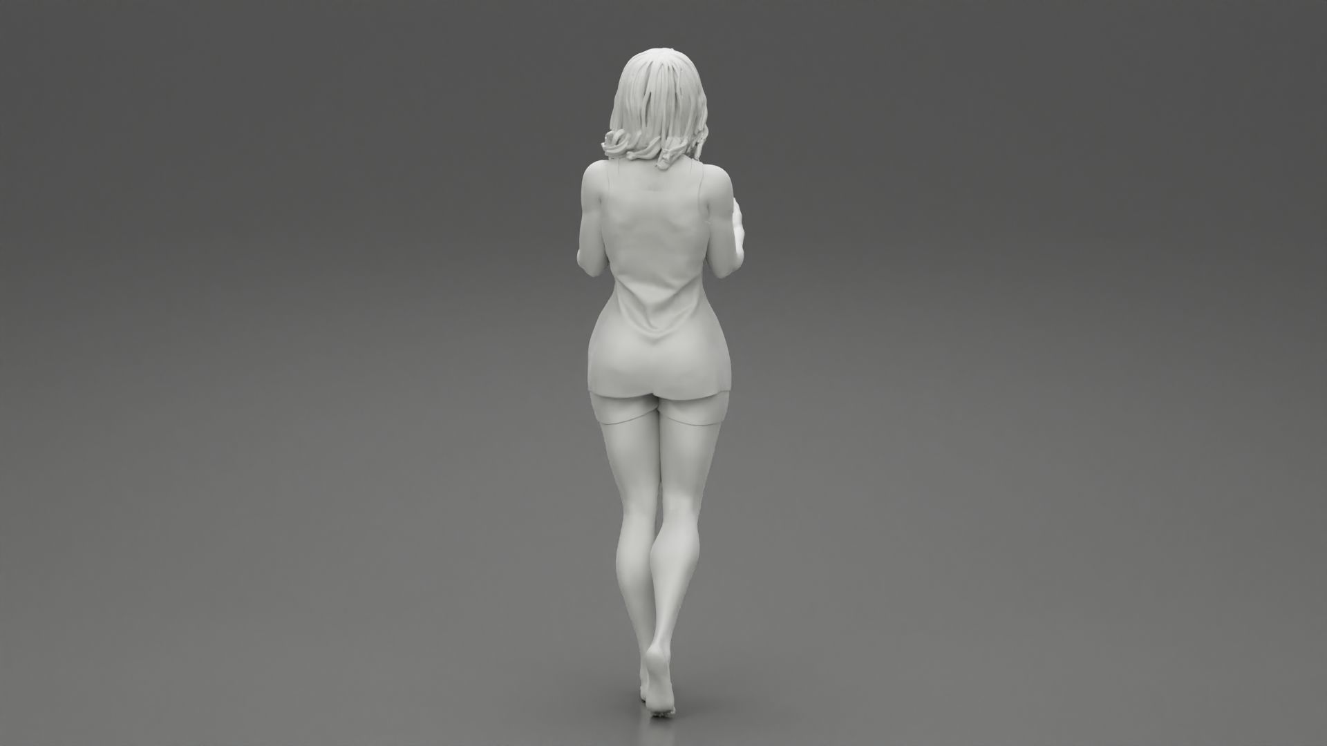 Young Woman Standing and Opening her Hands with Ready to Hug 3D print model_8