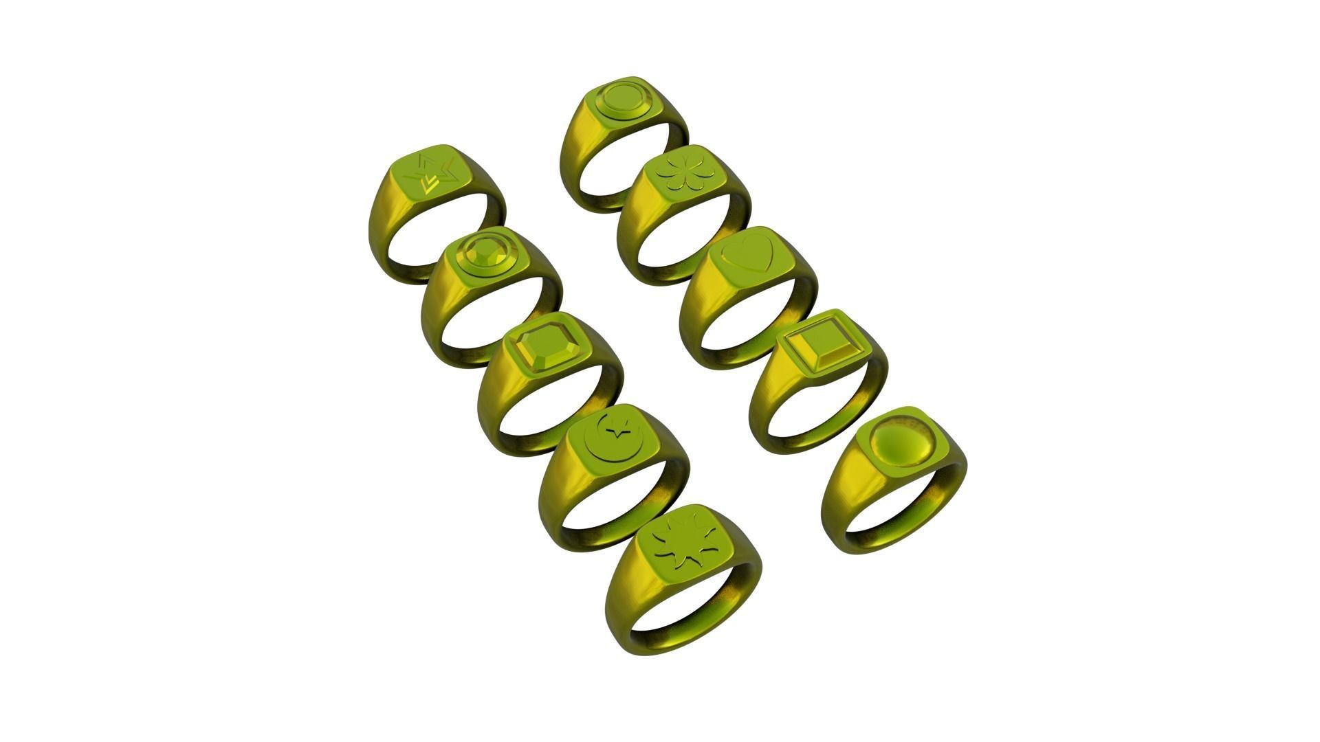 Collection of 10 Rings 3D print model_12