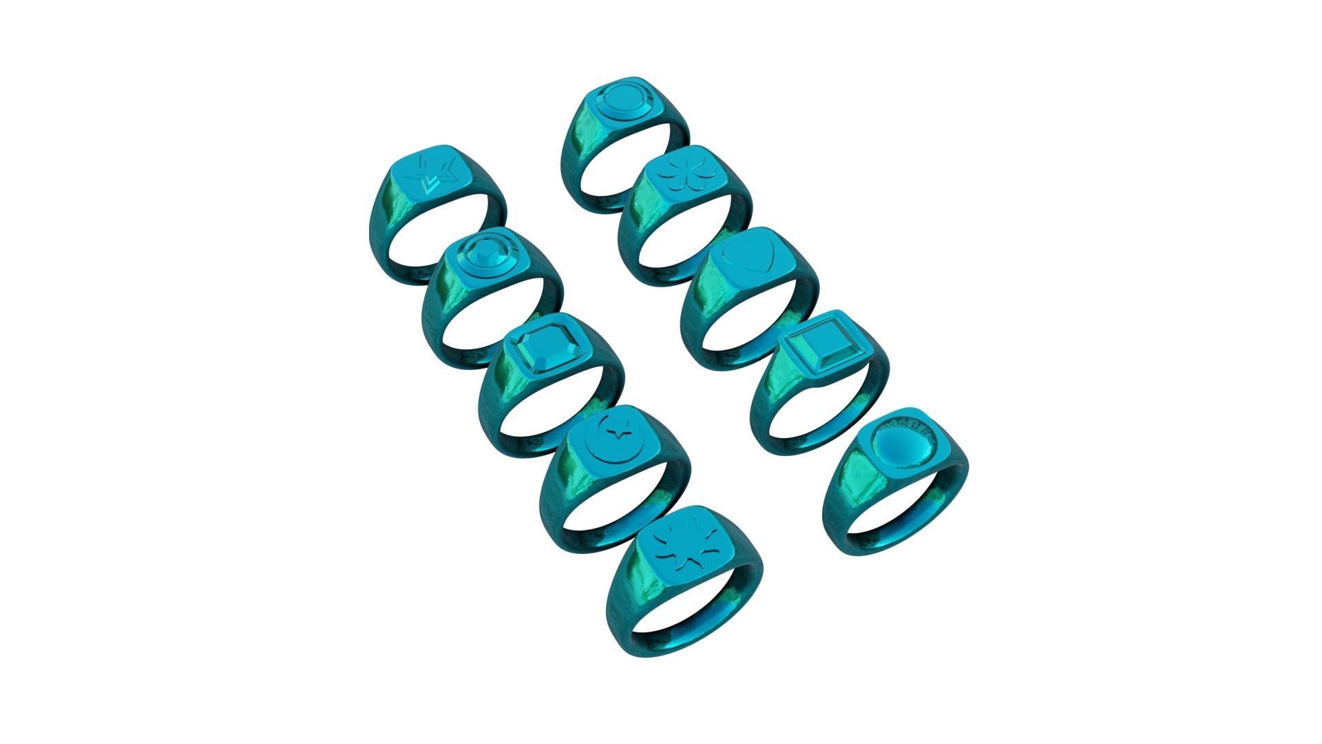 Collection of 10 Rings 3D print model_14