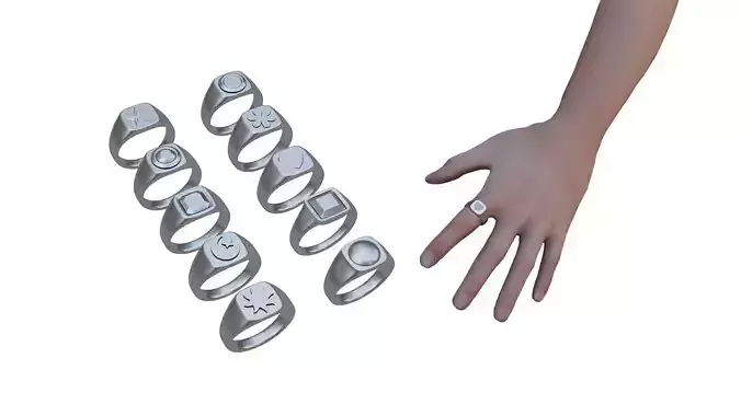 Collection of 10 Rings 3D print model