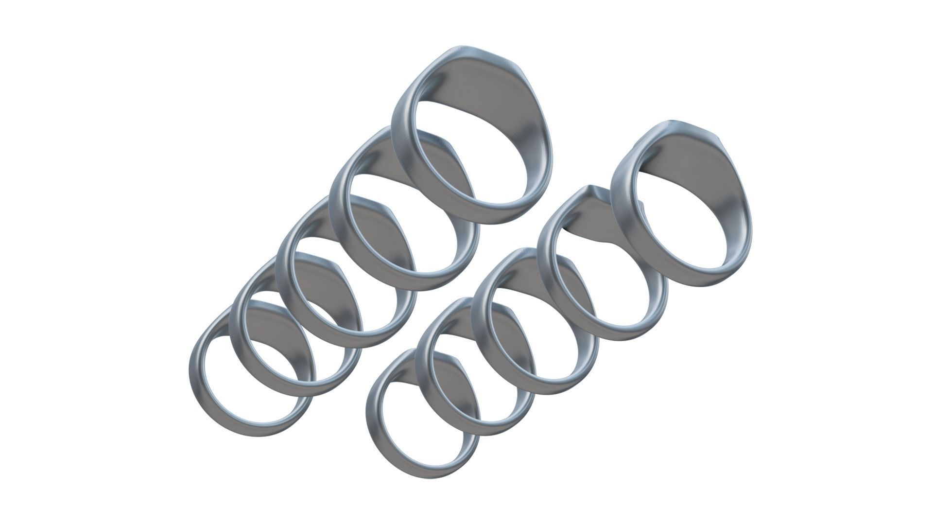 Collection of 10 Rings 3D print model_8