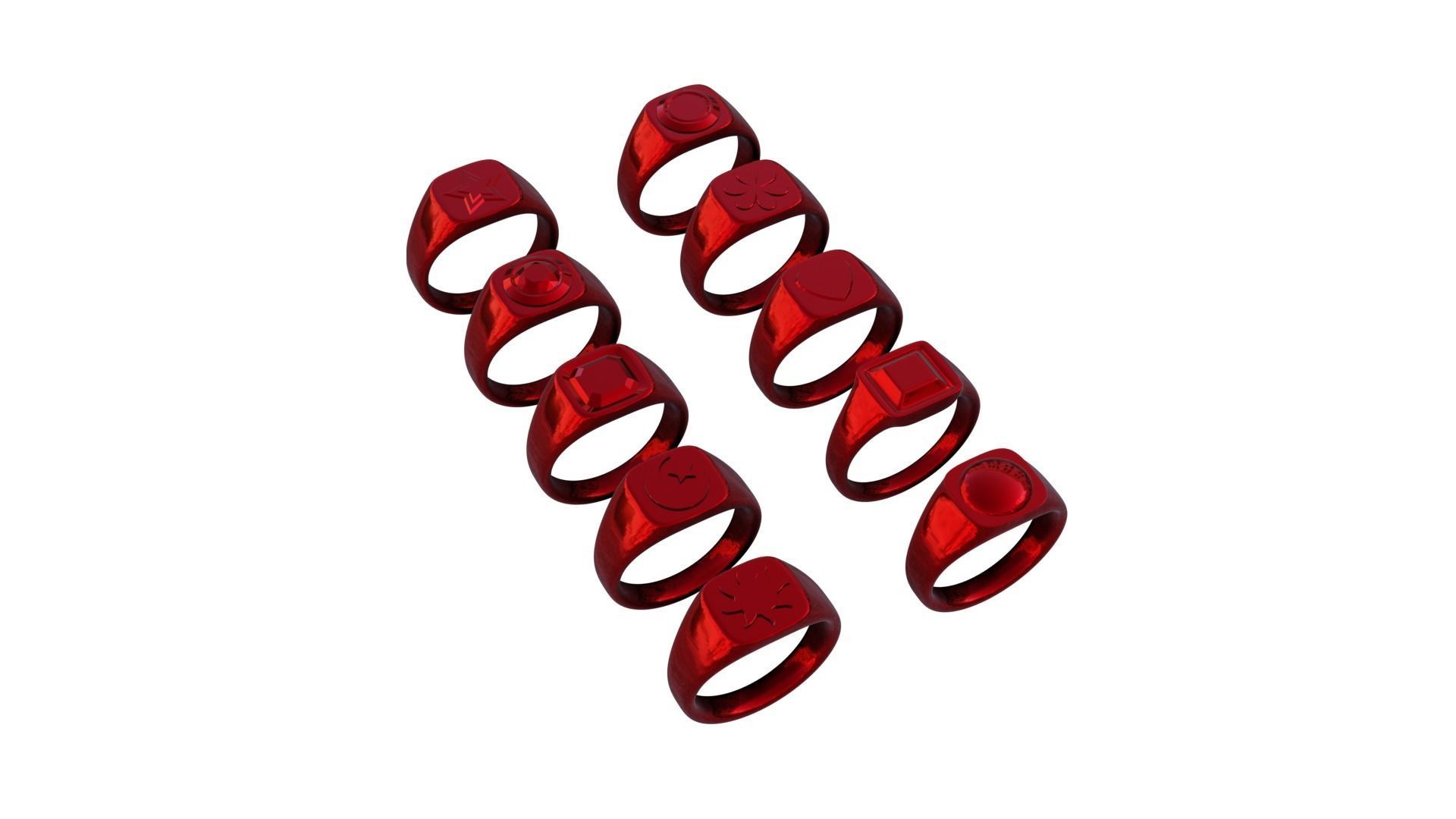 Collection of 10 Rings 3D print model_13