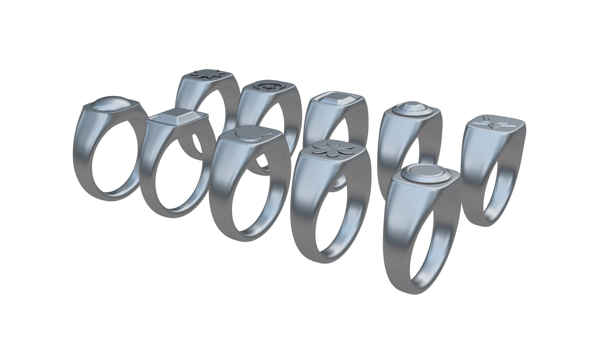Collection of 10 Rings 3D print model_9