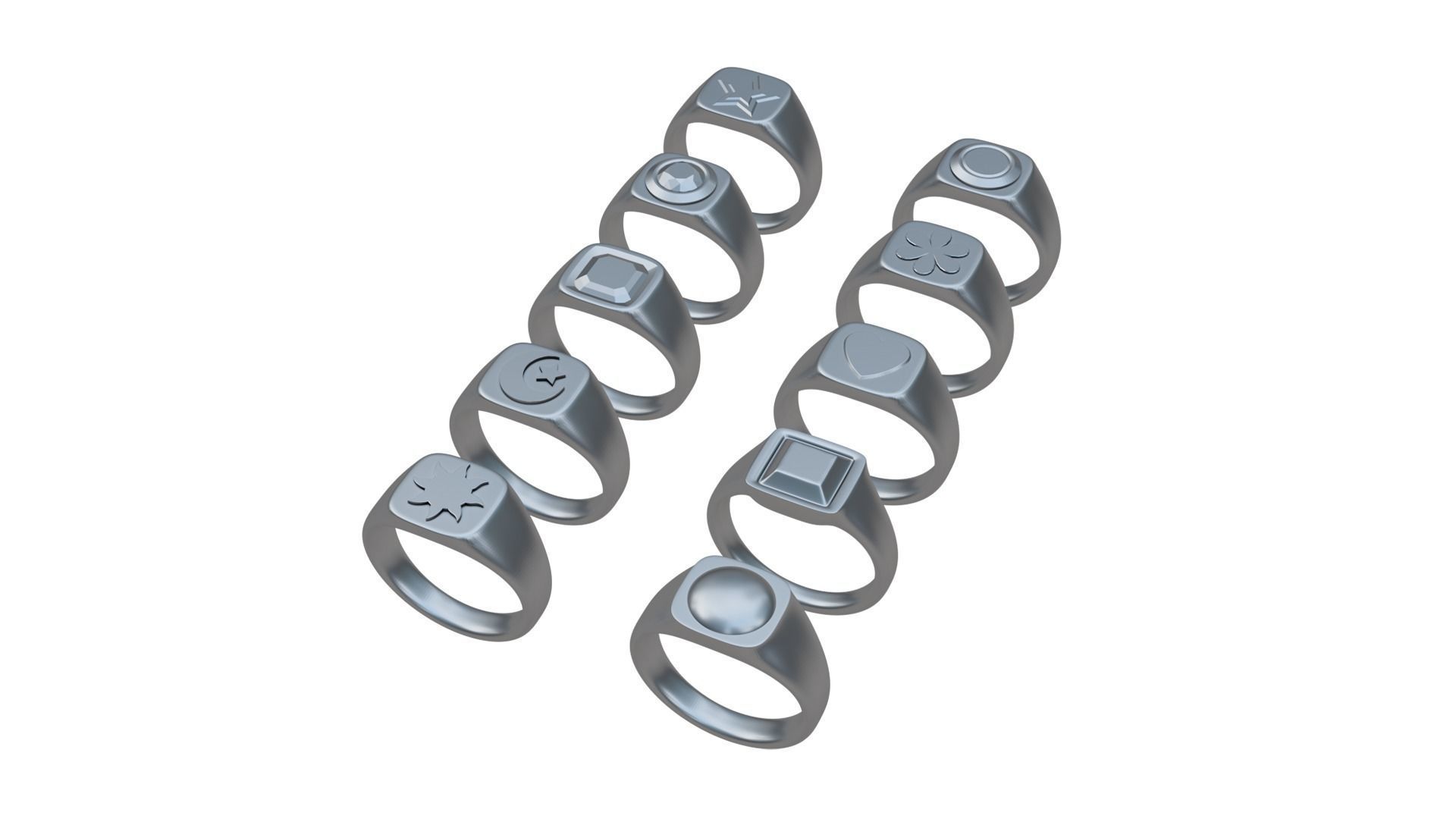 Collection of 10 Rings 3D print model_10