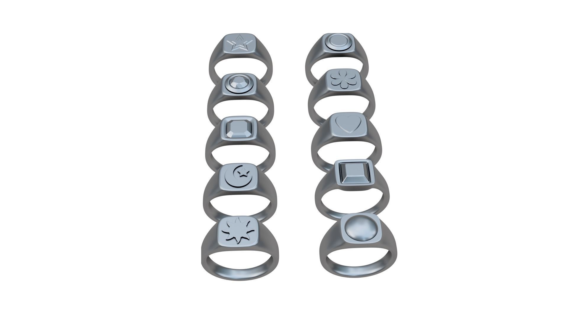 Collection of 10 Rings 3D print model_2