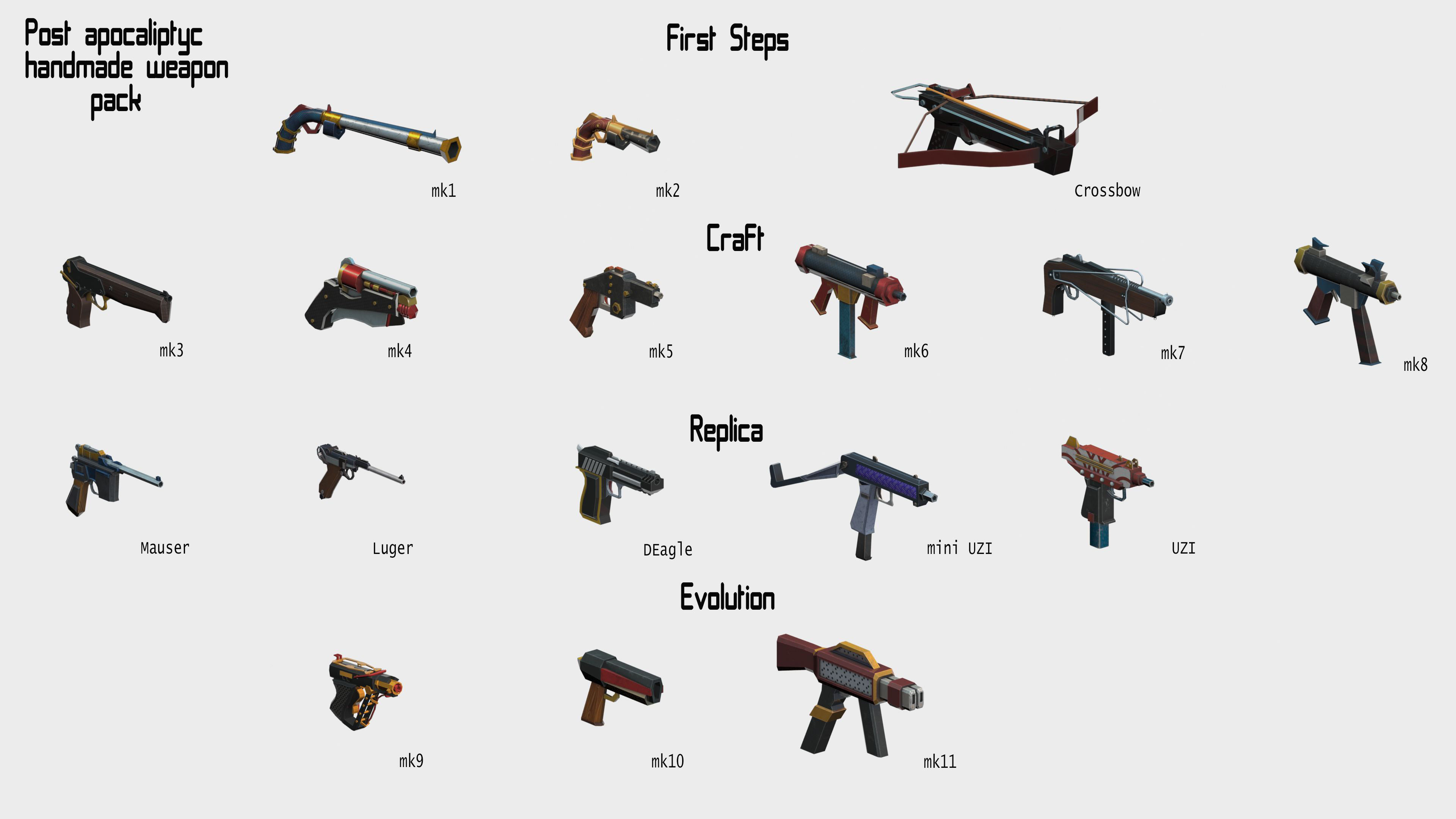 pistol mk2 Low-poly 3D model_3