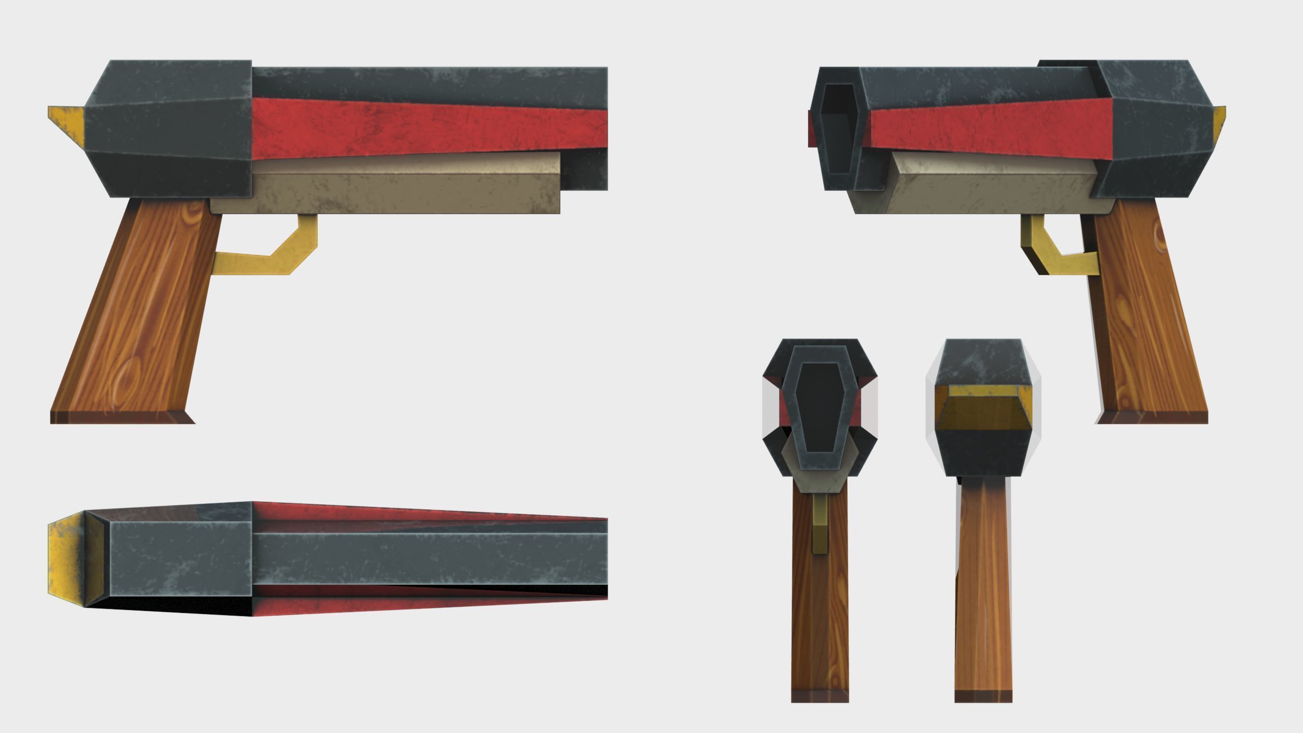 laser pistol mk10 Low-poly 3D model_1