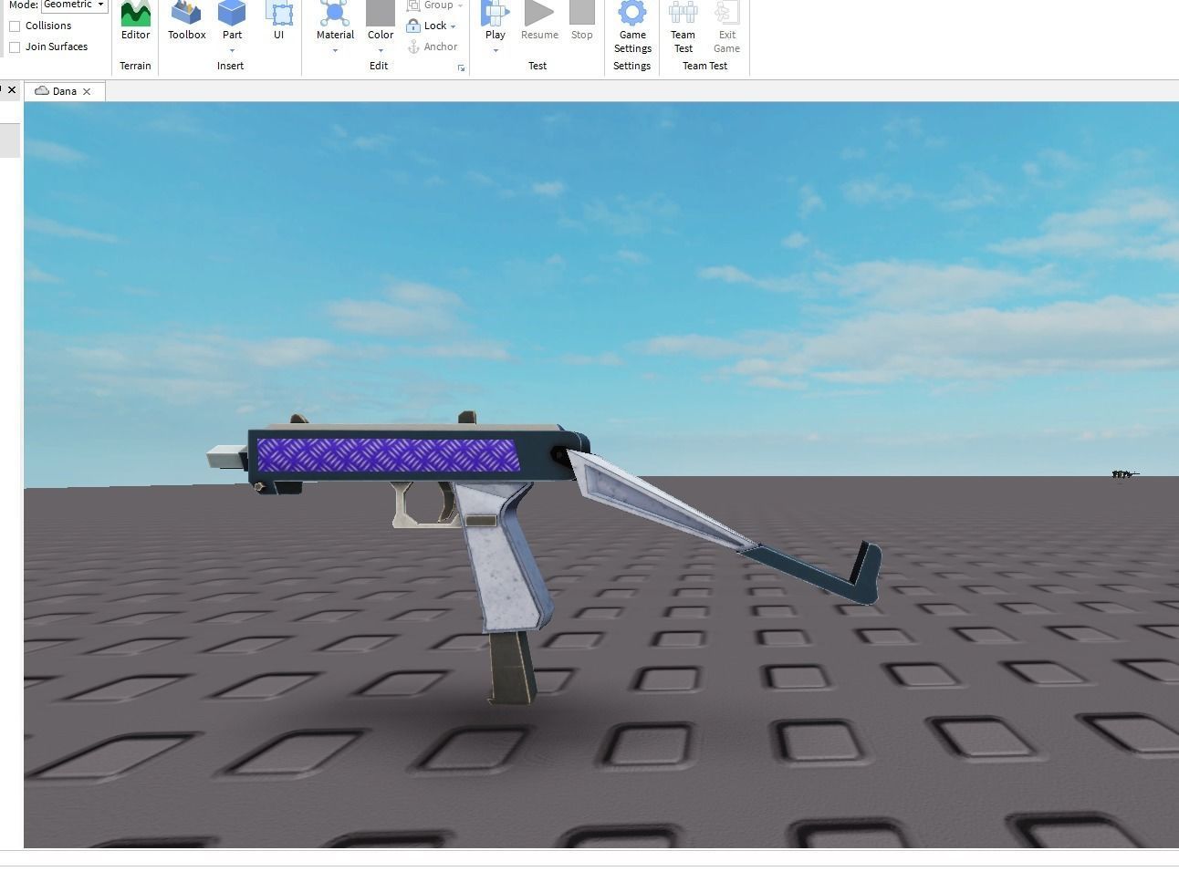 miniuzi gun with handle Low-poly 3D model_4