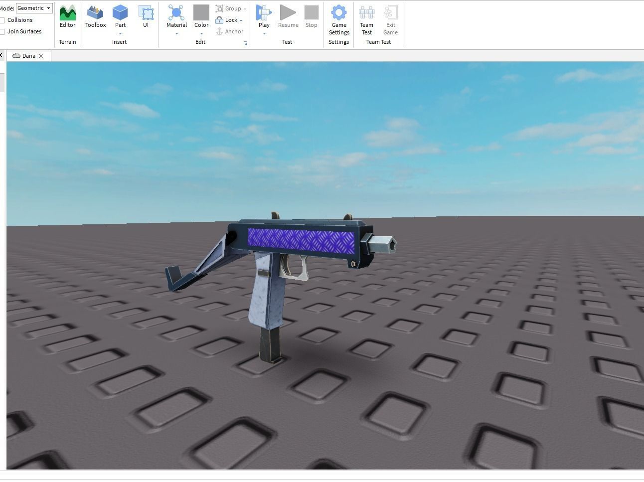 miniuzi gun with handle Low-poly 3D model_5