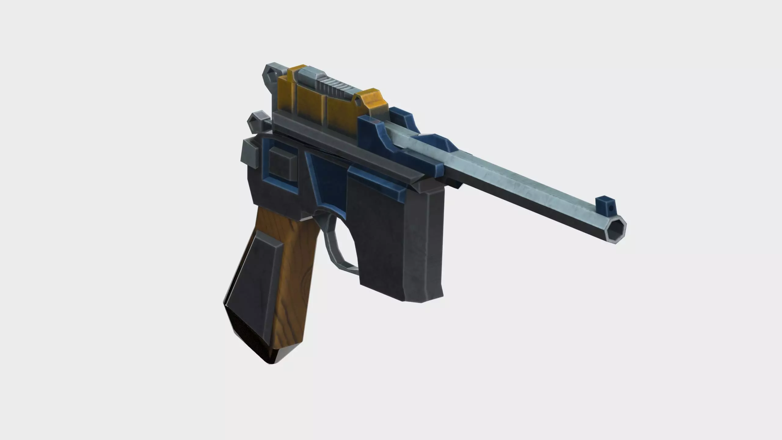 Mauser C96 Low-poly 3D model_0