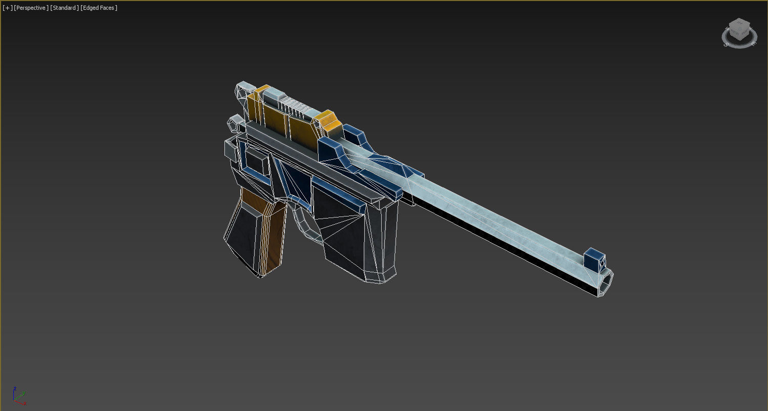 Mauser C96 Low-poly 3D model_2