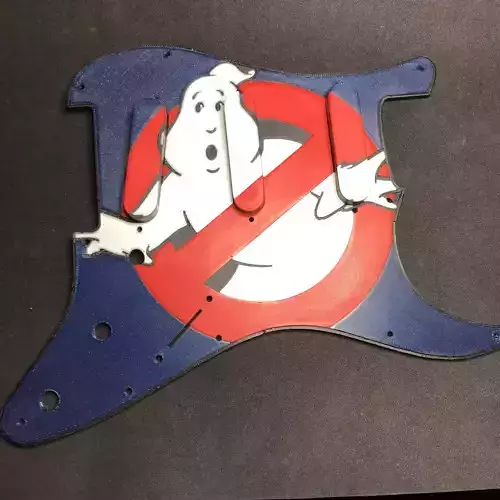 Ghostbusters Logo Scratchplate for Fender Stratocaster 3D print model