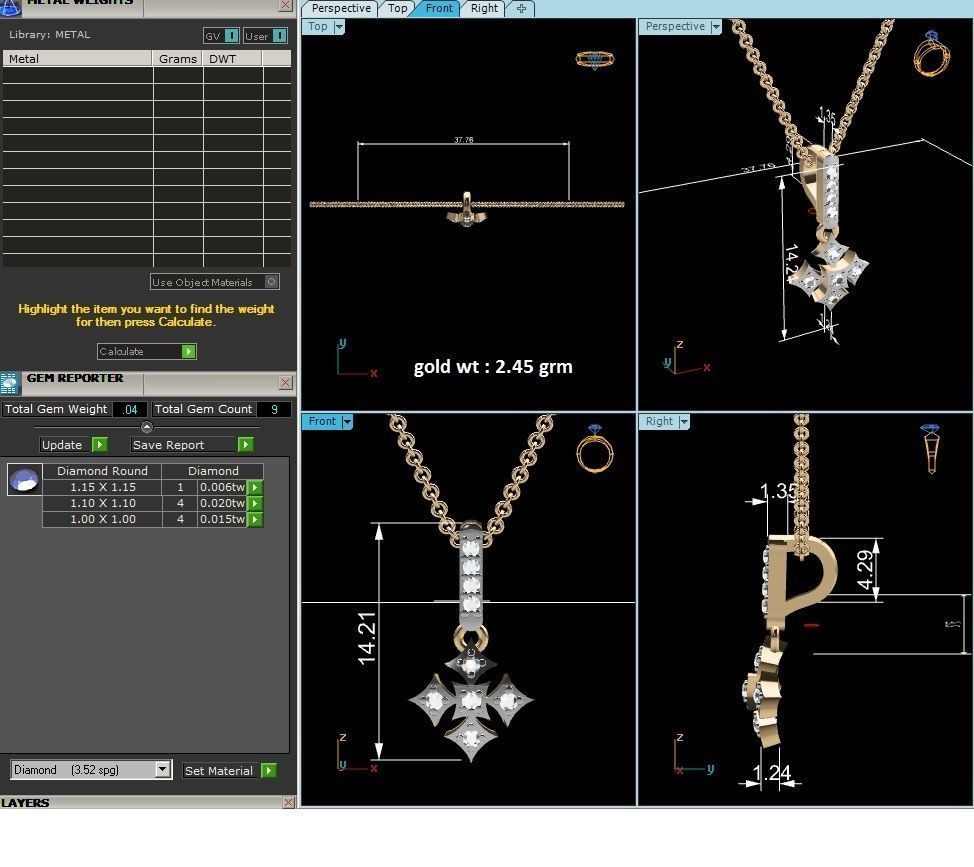 Women pendant 3D print model_3