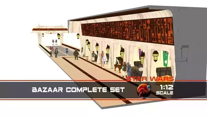 Ralph McQuarries Bazaar - Complete set - 1-12 scale 3D Model Collection