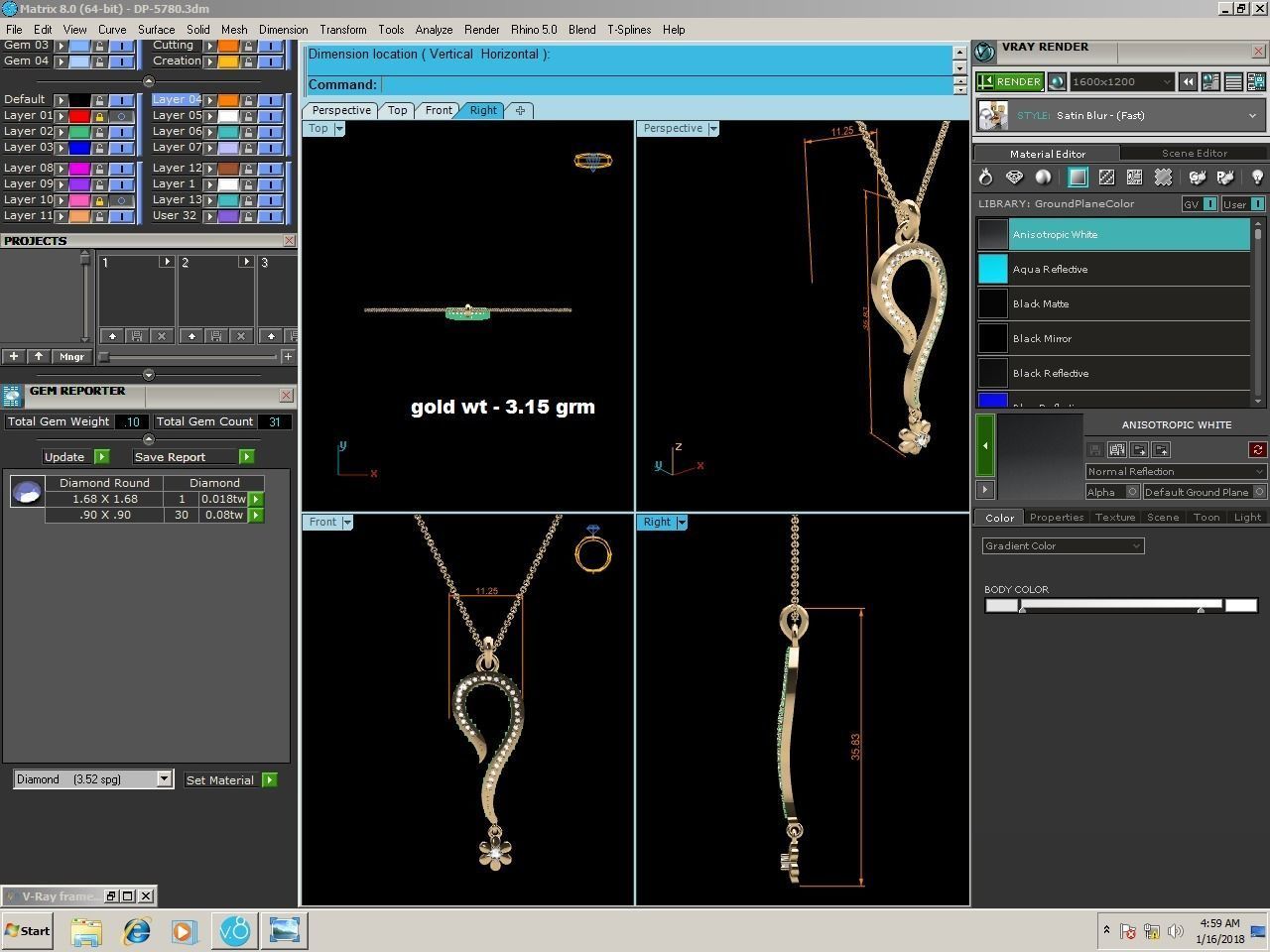 Women pendant 3D print model_1