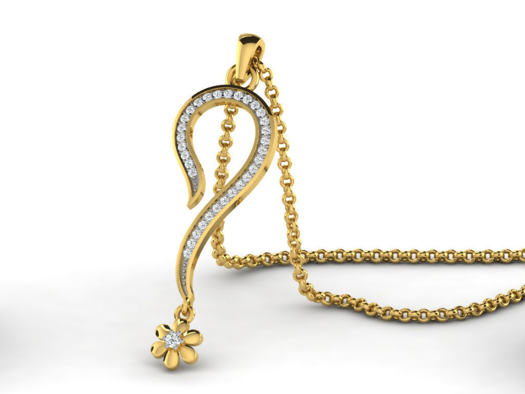 Women pendant 3D print model_4