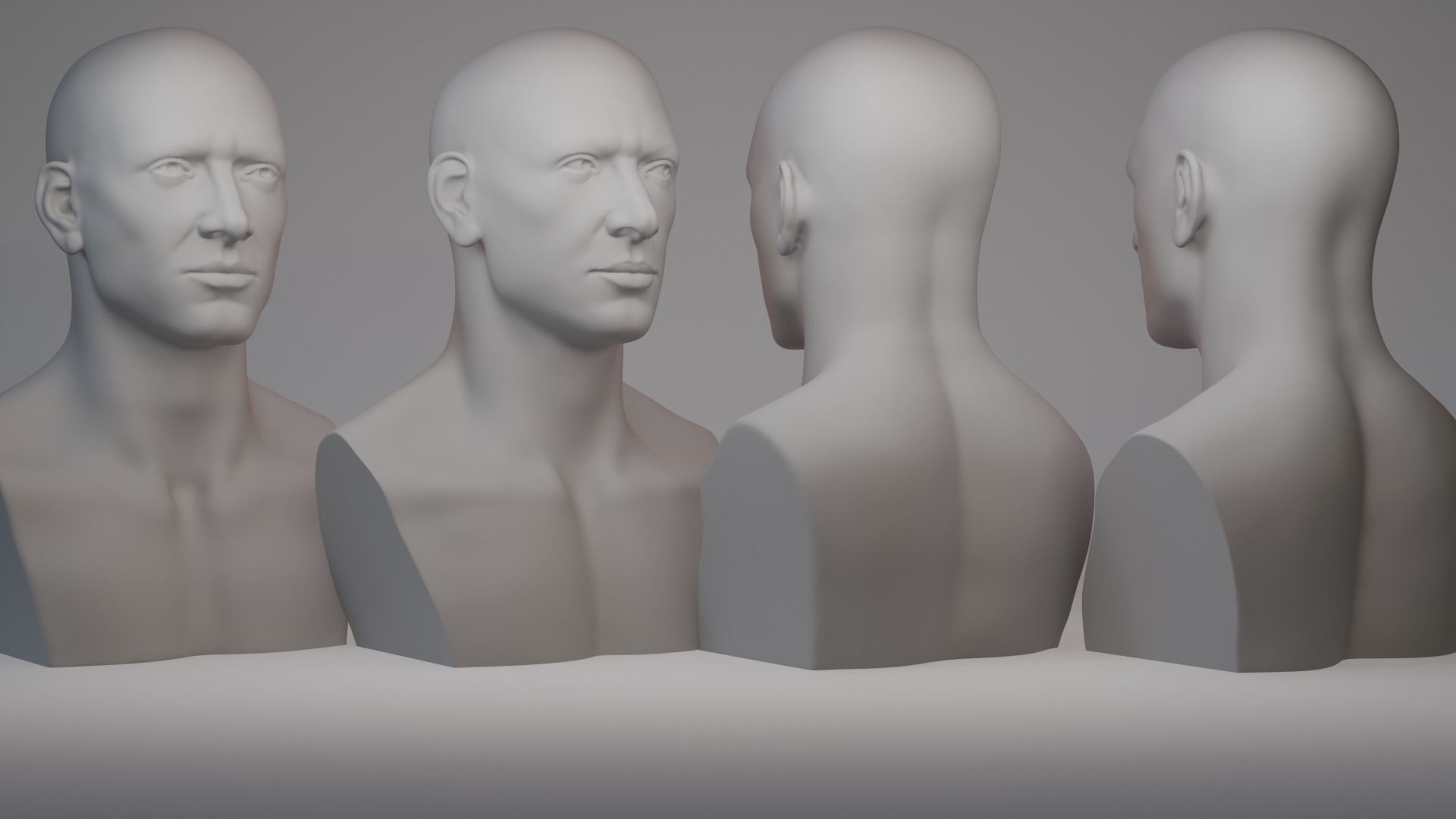 Men Heads 3D model_2