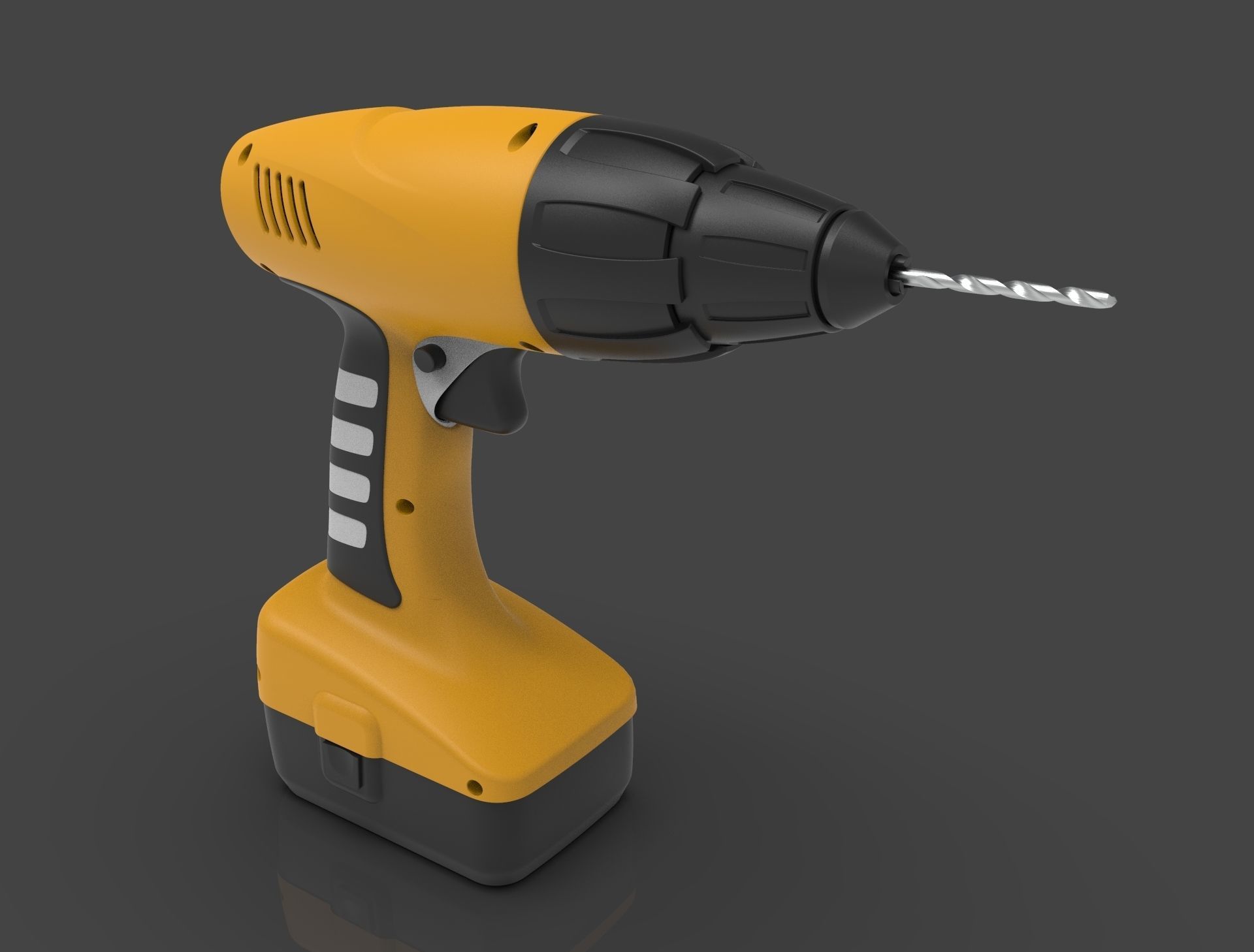 Cordless Drill Machine 3D model_3