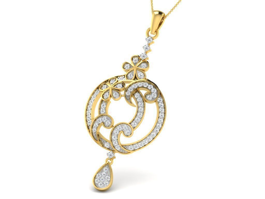 Women pendant 3D print model_1