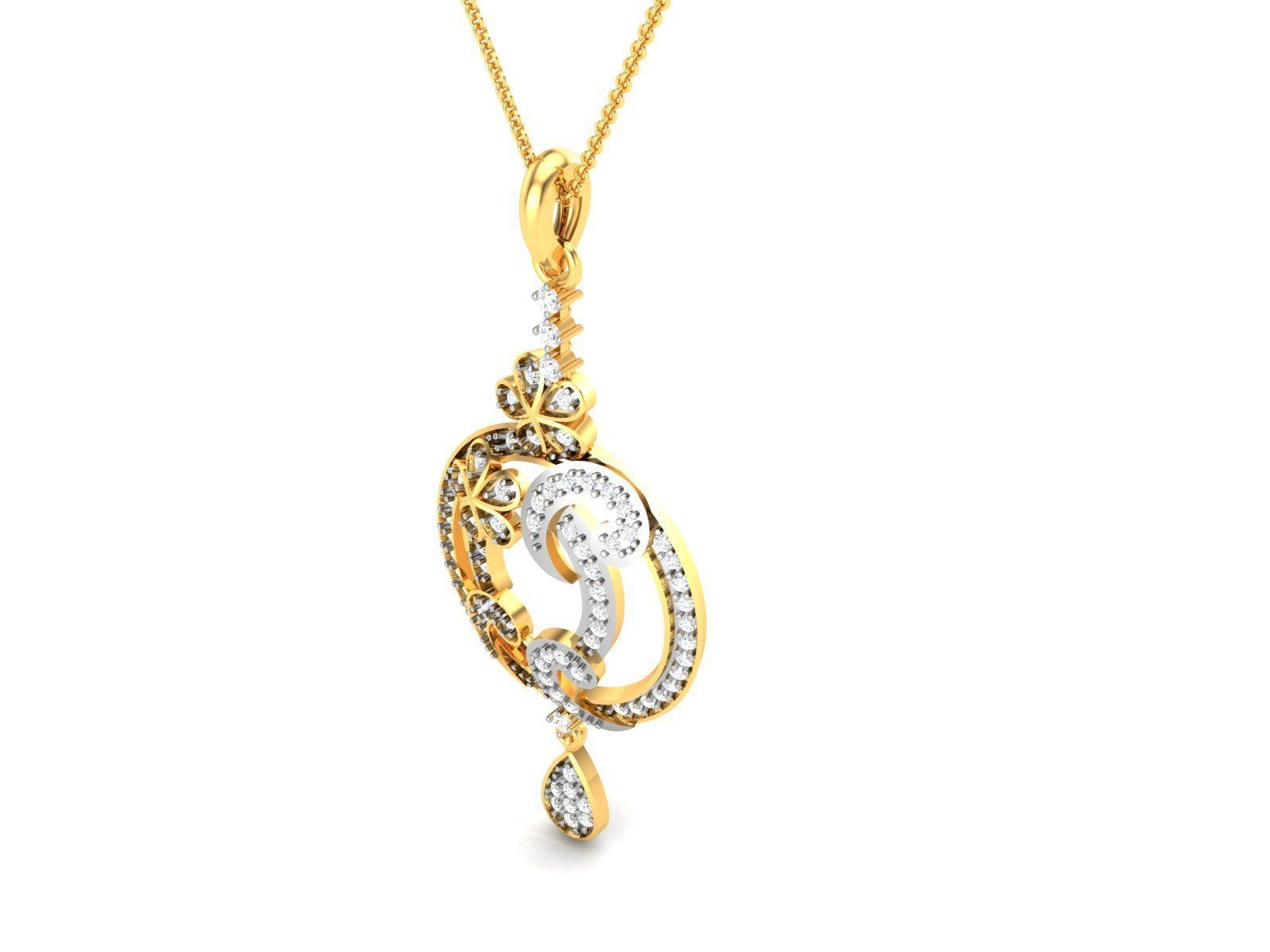 Women pendant 3D print model_3