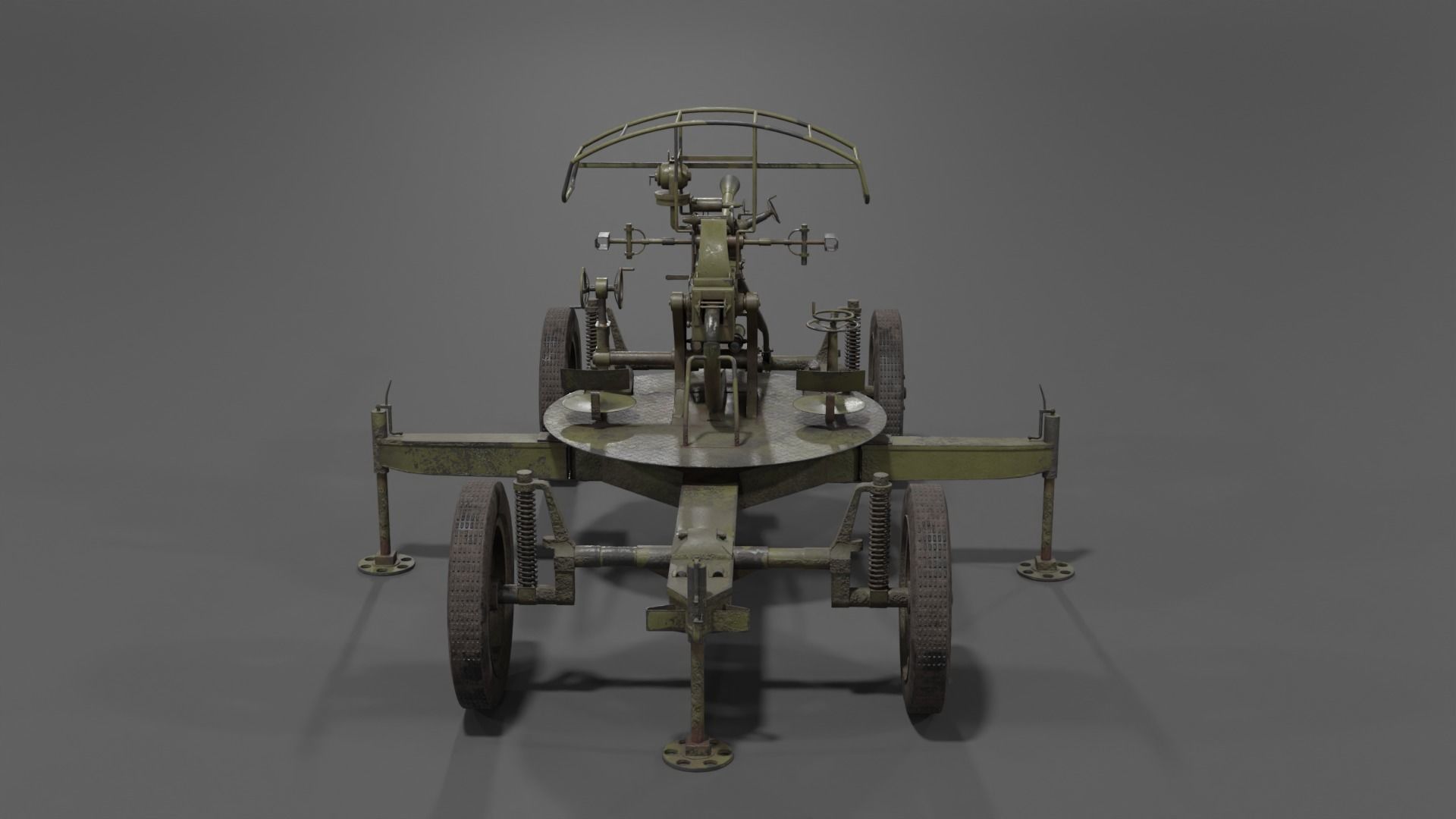 37 mm automatic air defense gun M1939 61-K Low-poly 3D model_16