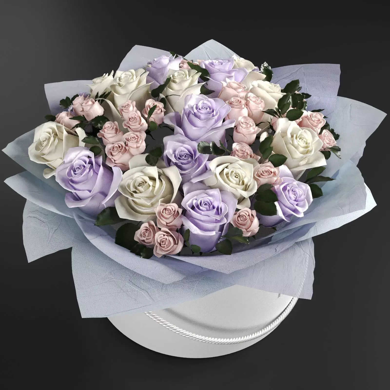 One hundred roses rose  3D model_0
