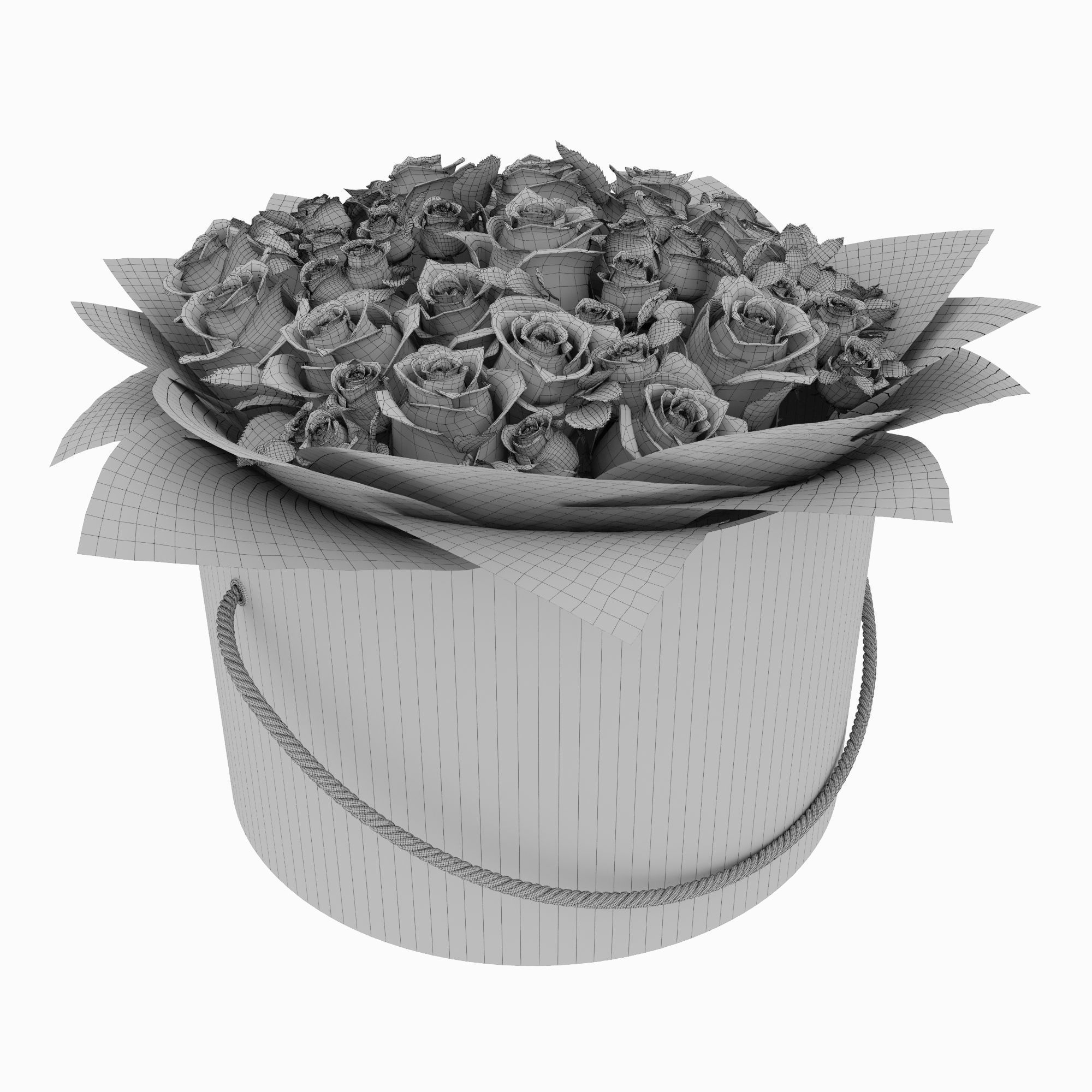 One hundred roses rose  3D model_5