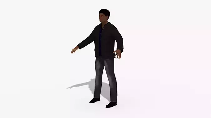 Casual African Male Man  3D character RIGGED