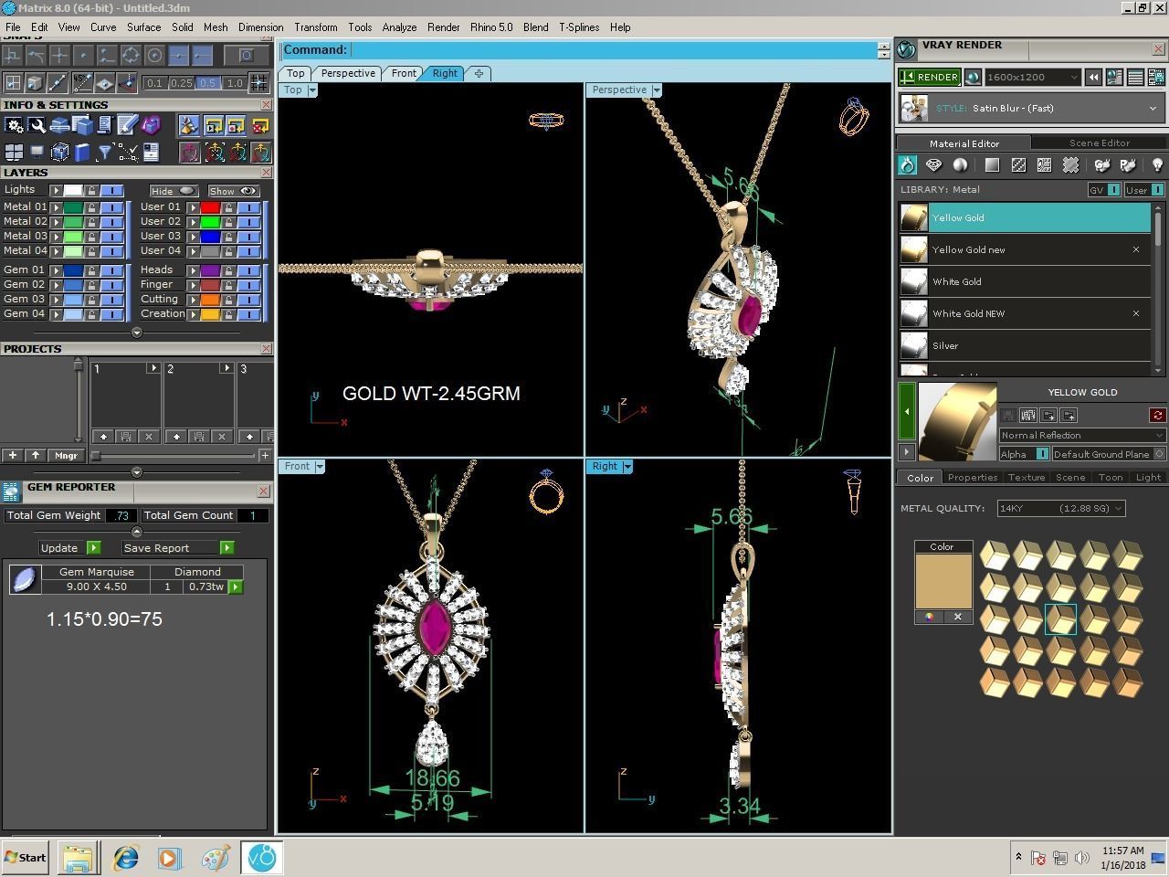 Women pendant 3D print model_3