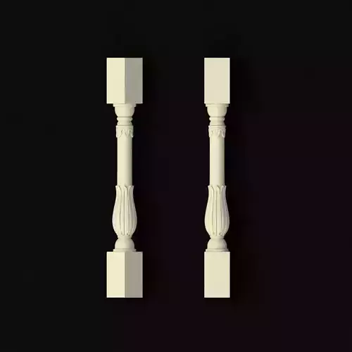baluster pair of wooden rods