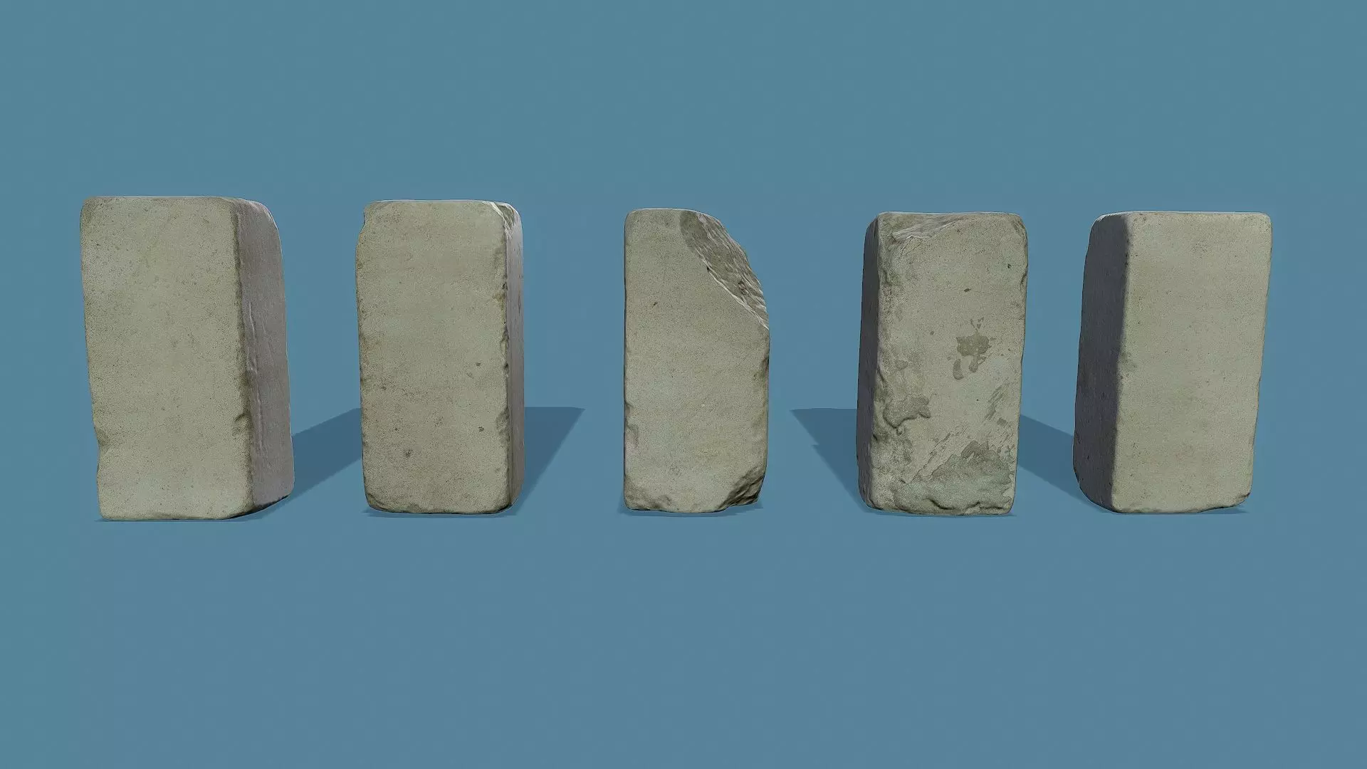 3D Scan Old Silicate Bricks Pack - Props Low-poly 3D model_0