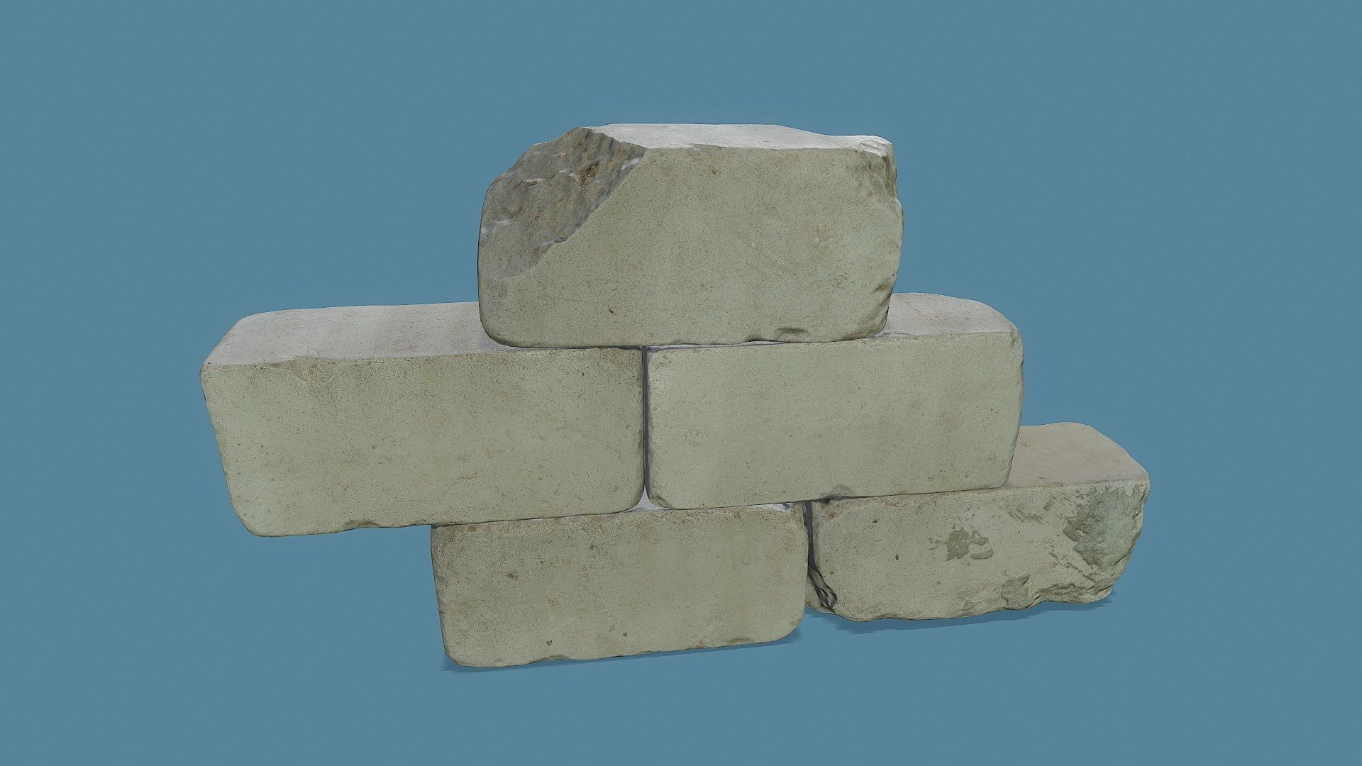 3D Scan Old Silicate Bricks Pack - Props Low-poly 3D model_2