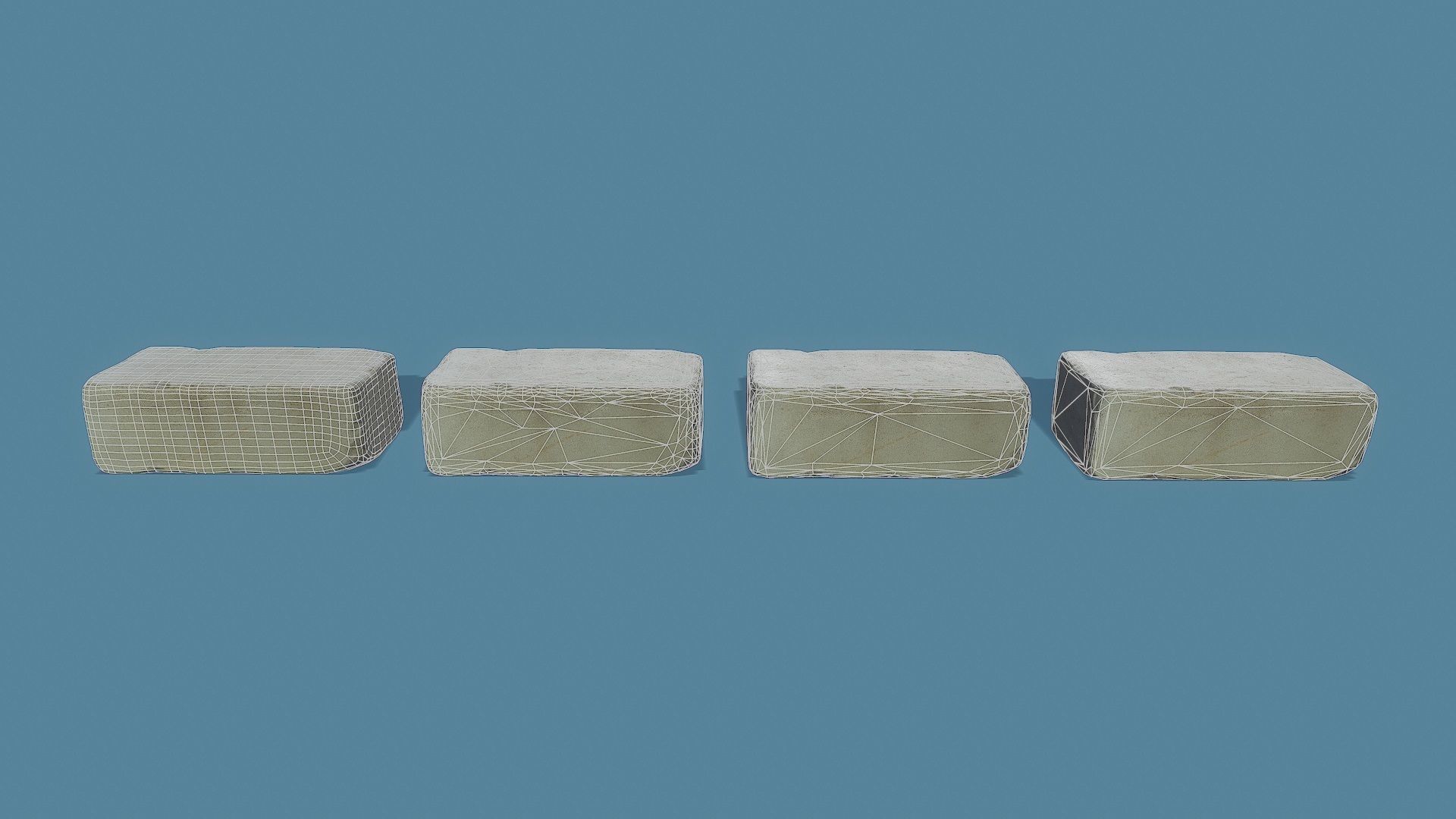 3D Scan Old Silicate Bricks Pack - Props Low-poly 3D model_7