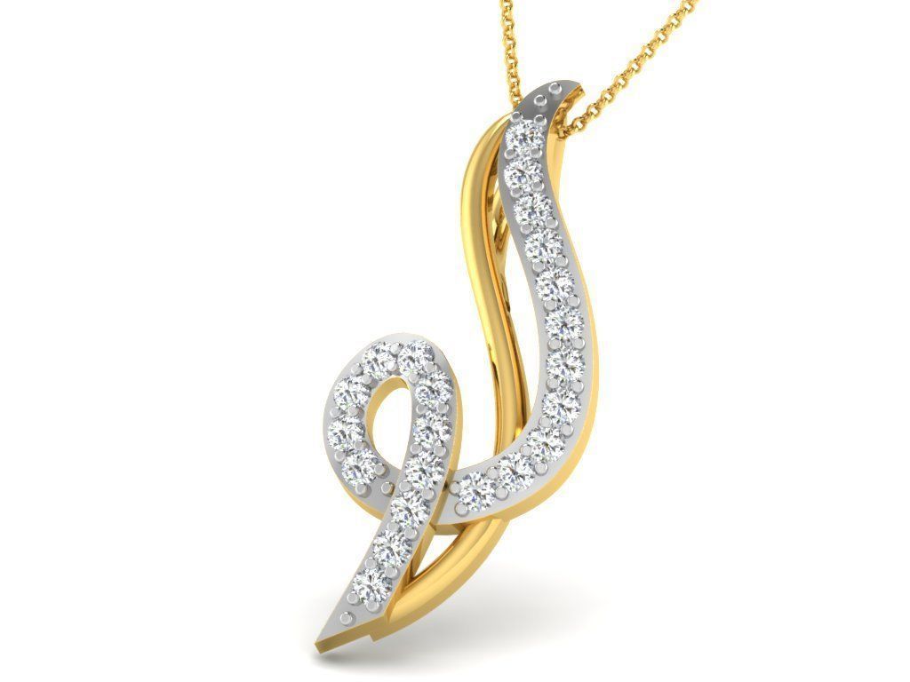 Women pendant 3D print model_4